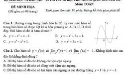 Đáp án đề thi môn Toán THPT quốc gia 2017 mã đề 118